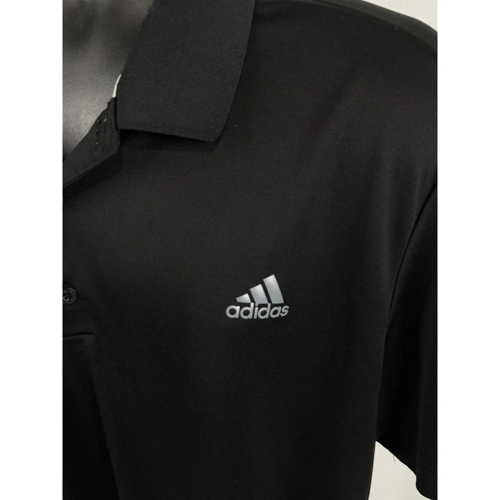 Adidas Golf Polo Shirt 2XL Mens‎ Black Short Sleeve Logo